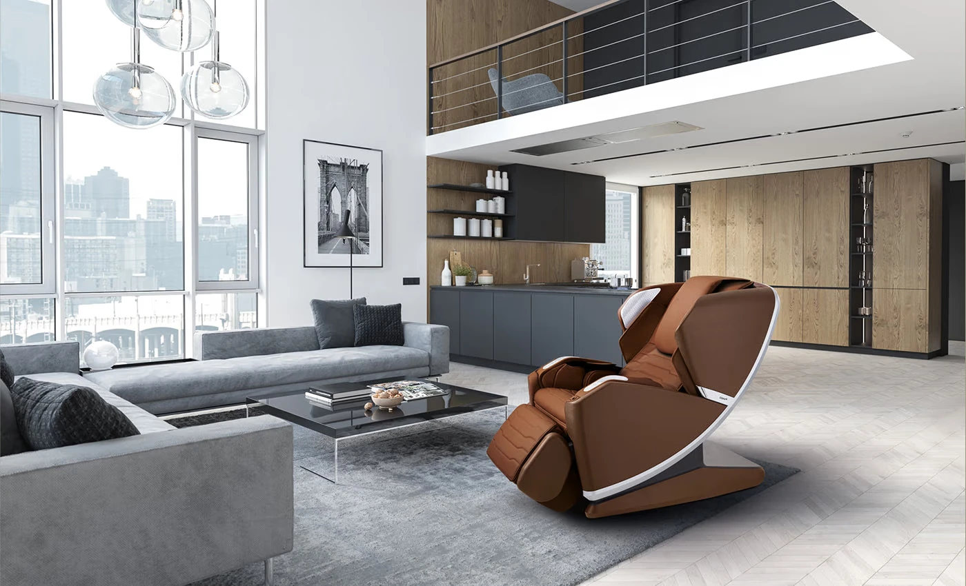 AI massage chair located in the living room